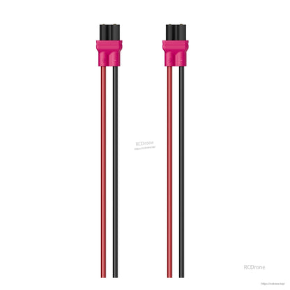 XT30 male and female battery connector pigtails with red and black wires and pink housings