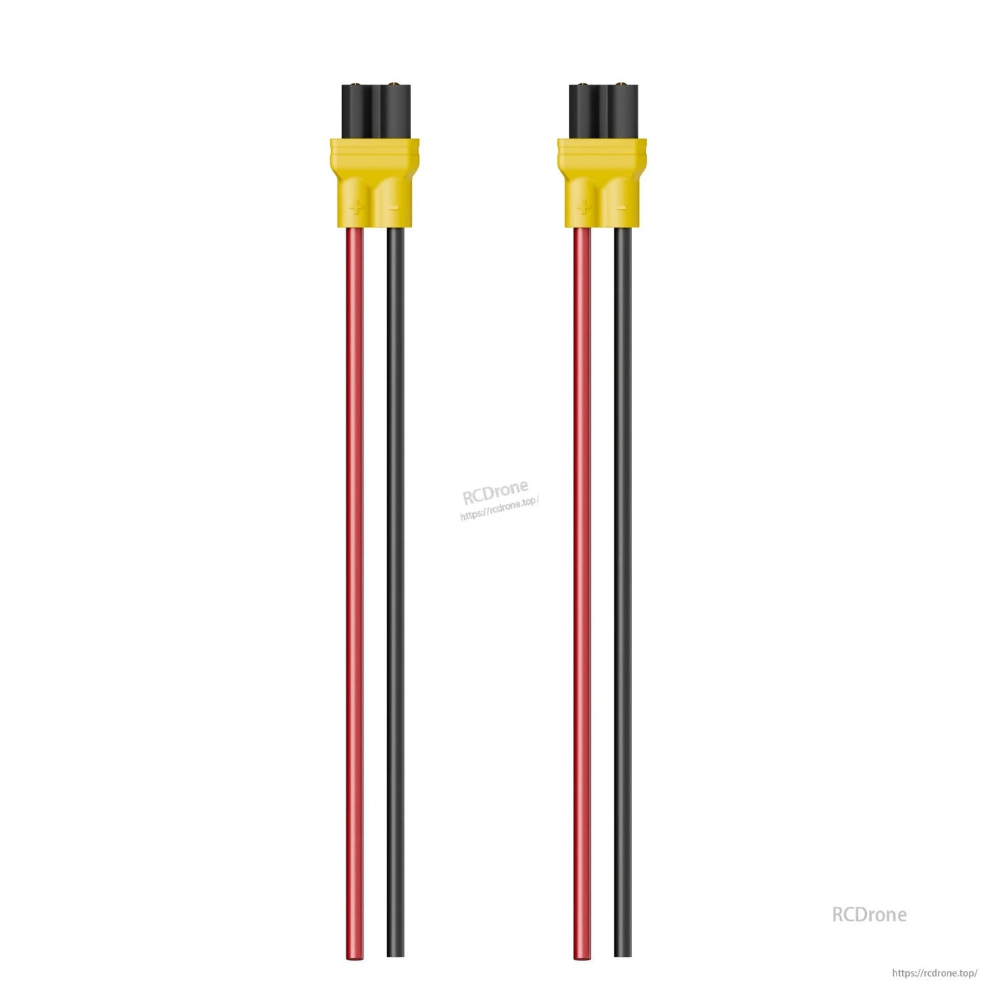 Flywoo XT30 battery connector pigtail with yellow XT30 plug and red/black wire leads