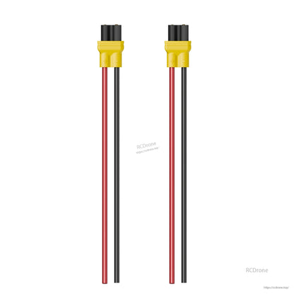 Flywoo XT30 battery connector pigtail with yellow XT30 plug and red/black wire leads