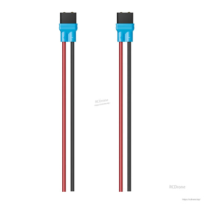 XT30 battery connector pigtails with blue housings and red/black power leads for RC drone wiring