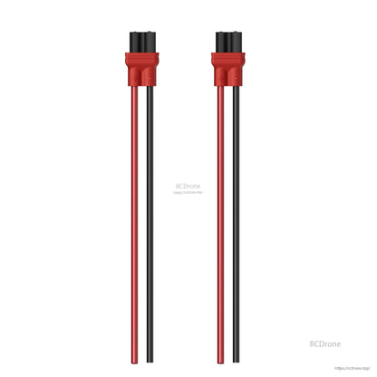 Flywoo XT30 battery connector pigtail with red and black leads, red housing and anti-slip sheath