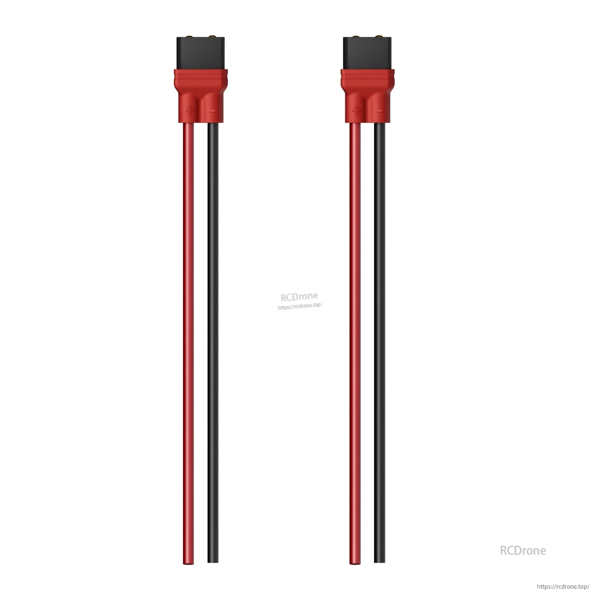 Pair of Flywoo XT30 battery connector pigtails with red XT30 housings and red/black pre-wired leads