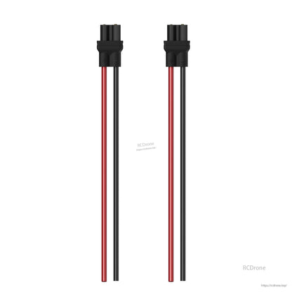 Pair of XT30 battery connector pigtails with black housing and red/black power leads