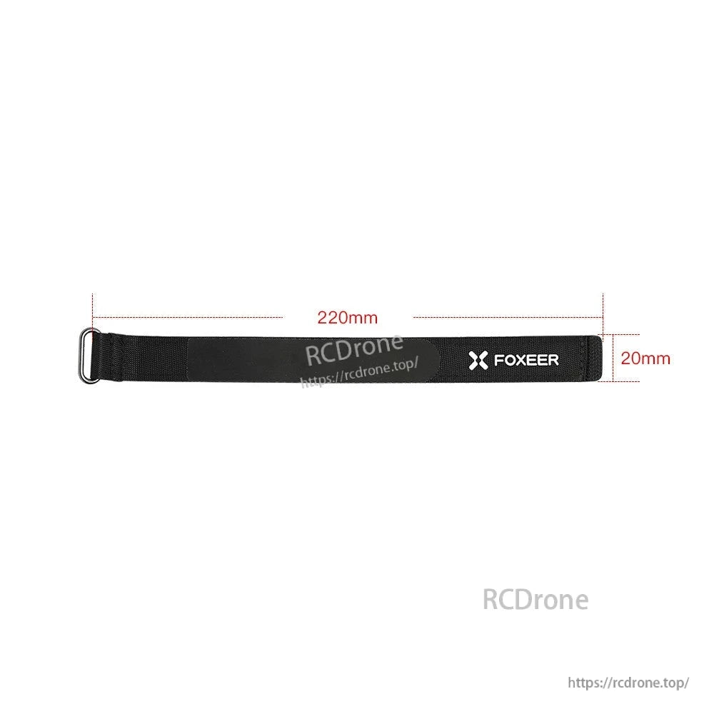 Foxeer 1.8mm Thickness Silicon Strap, Foxeer silicone strap with metal buckle, 220mm length and 20mm width, in black with Foxeer logo