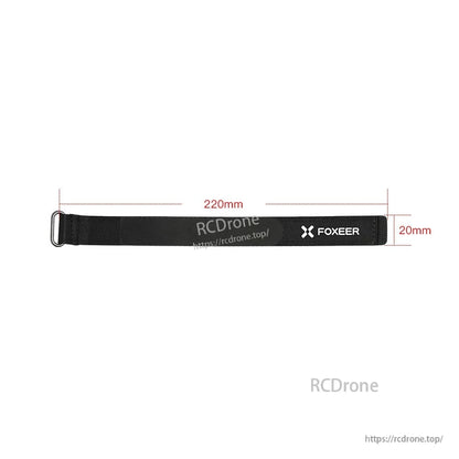 Foxeer 1.8mm Thickness Silicon Strap, Foxeer silicone strap with metal buckle, 220mm length and 20mm width, in black with Foxeer logo