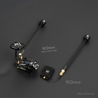 Foxeer 4.9G 80CH Low Band Goggles Module Set, Foxeer 4.9G low band FPV goggles receiver module set with two antennas and SMA connectors on a black surface