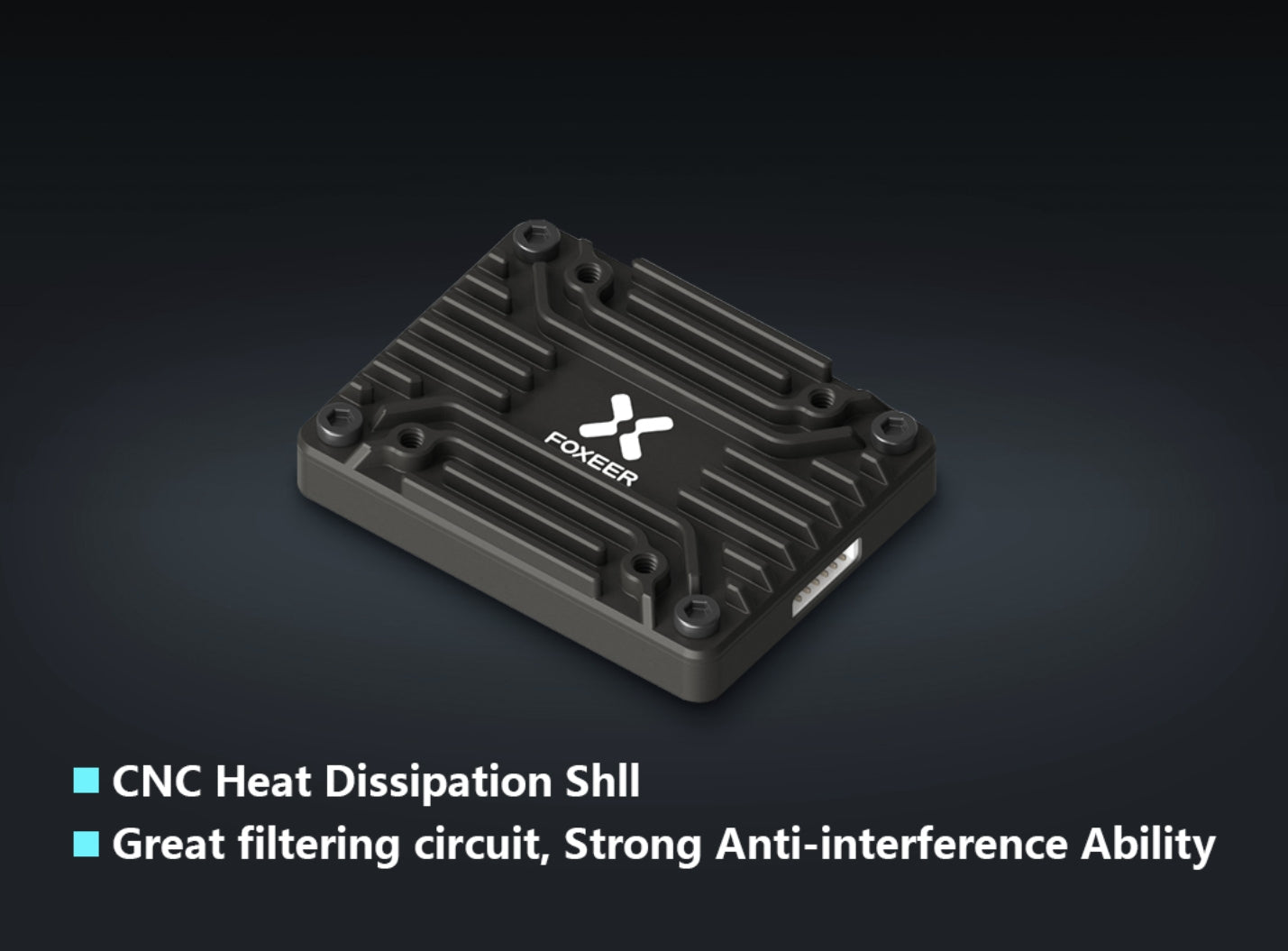 Foxeer 4.9G~6G Reaper Extreme V3 2.5W 80CH VTX, The Foxeer 4.9G to 6G Reaper Extreme V3 has a CNC heat dissipation shell and strong anti-interference ability.