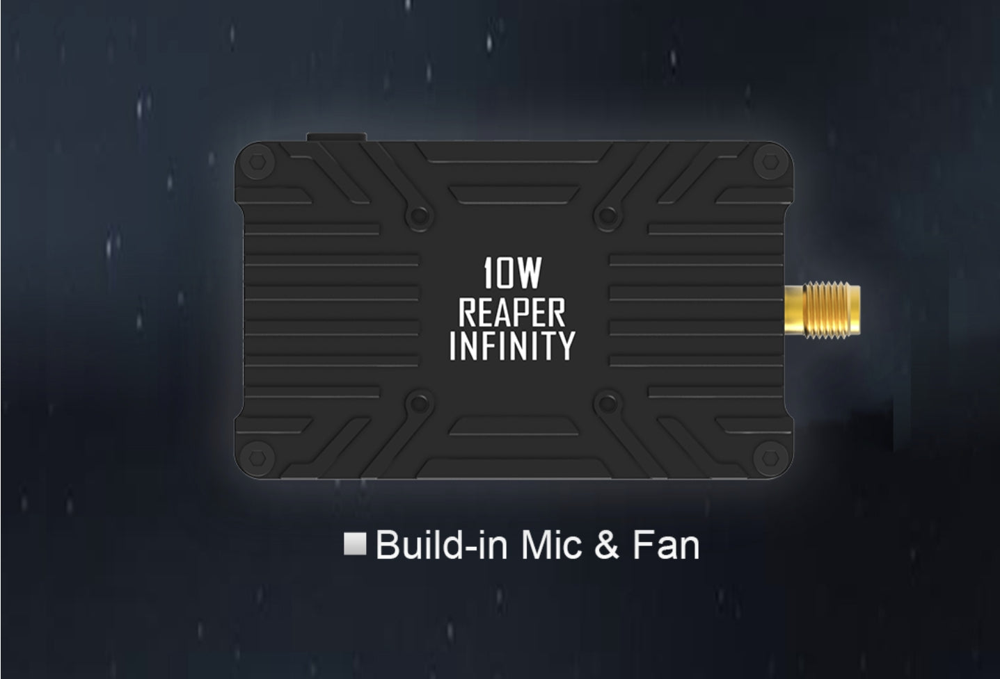 Foxeer 4.9G~6G Reaper Infinity 10W 80CH VTX, The Foxeer 4.9G/6G Reaper Infinity 10W 80CH VTX FPV air system features a built-in microphone and fan for immersive flying.