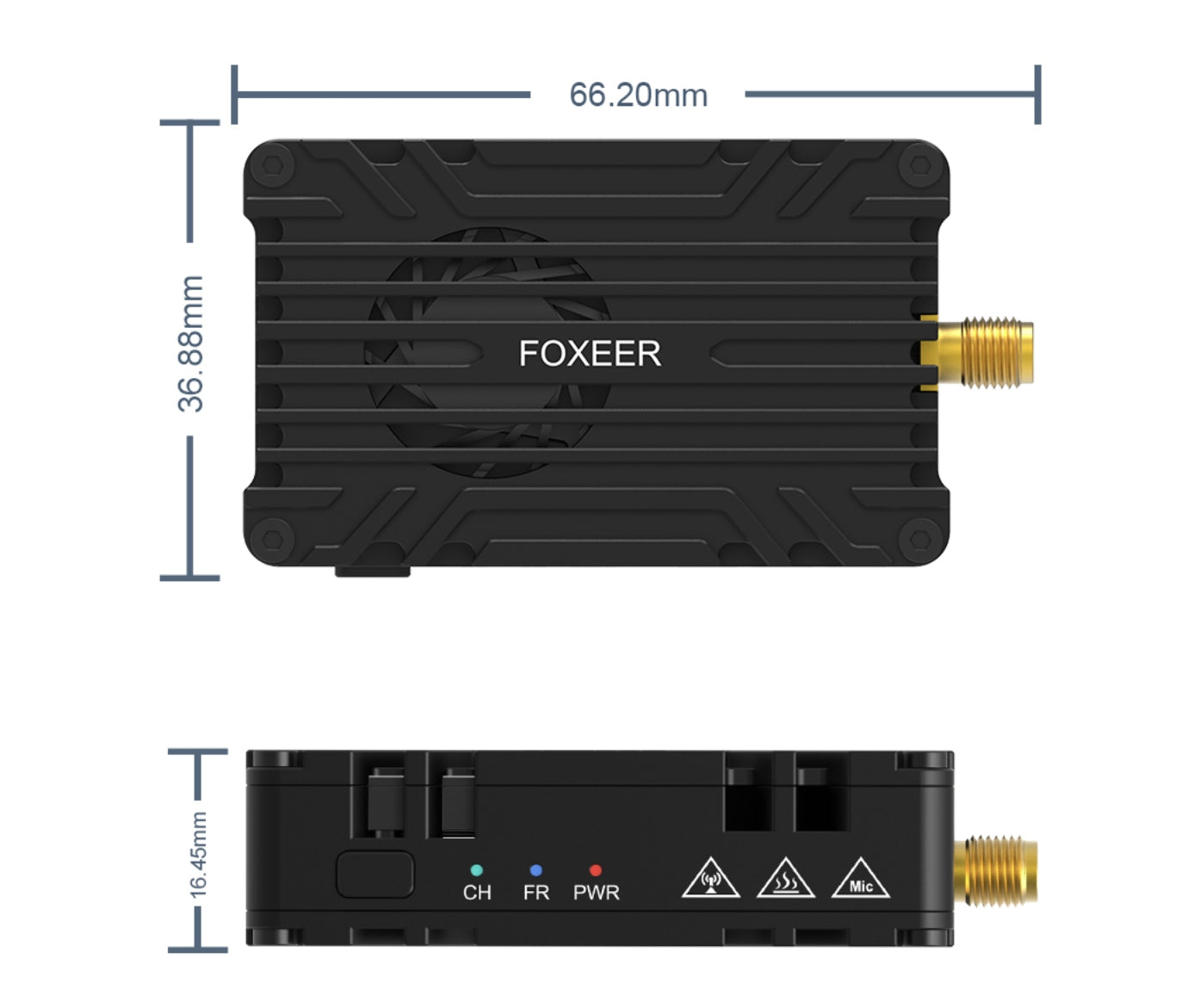 Foxeer 4.9G~6G Reaper Infinity V2 5W 80CH VTX, Connecting Tramp Rx pin cable to VTX and FC makes frequency and power buttons non-functional due to FC takeover.