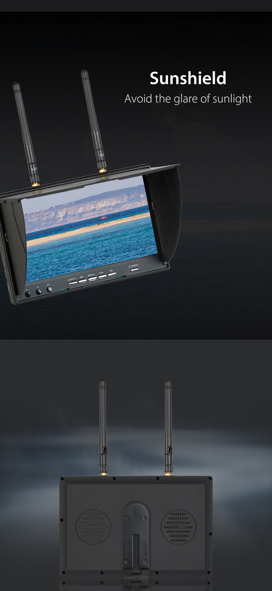 Foxeer 7" LCD5802D Monitor DVR 5.8G 40CH Built in Receiver