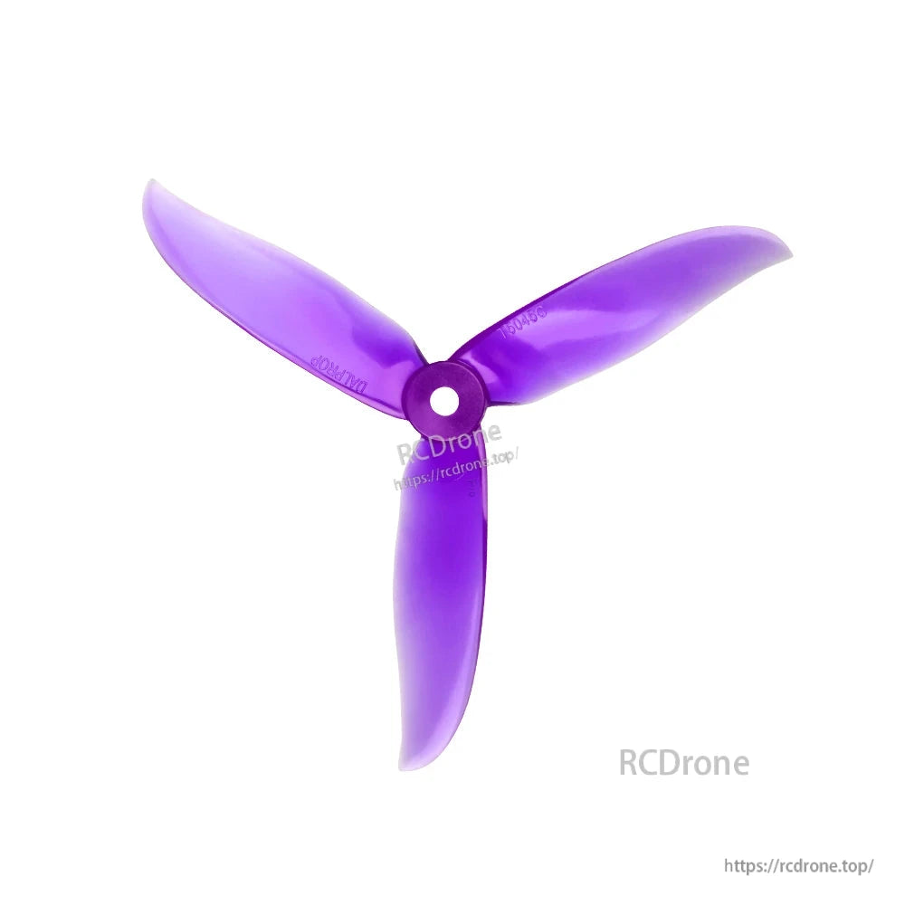 Purple Foxeer Dalprop T5045C Pro 5-inch tri-blade FPV drone propeller with center mounting hole