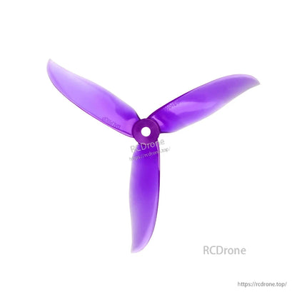 Purple Foxeer Dalprop T5045C Pro 5-inch tri-blade FPV drone propeller with center mounting hole