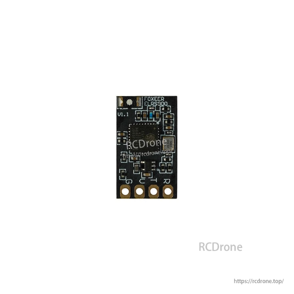 Foxeer ELRS 915/868MHz Receiver, Foxeer ELRS900 long-range receiver PCB with solder pads and onboard components for 915/868MHz setups