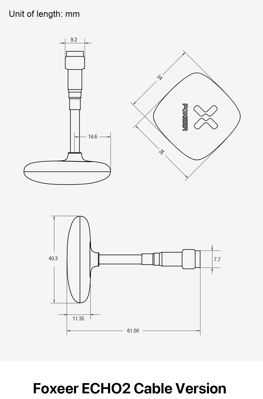 Foxeer Echo 2 5.8G 9dBi Patch Feeder Antenna