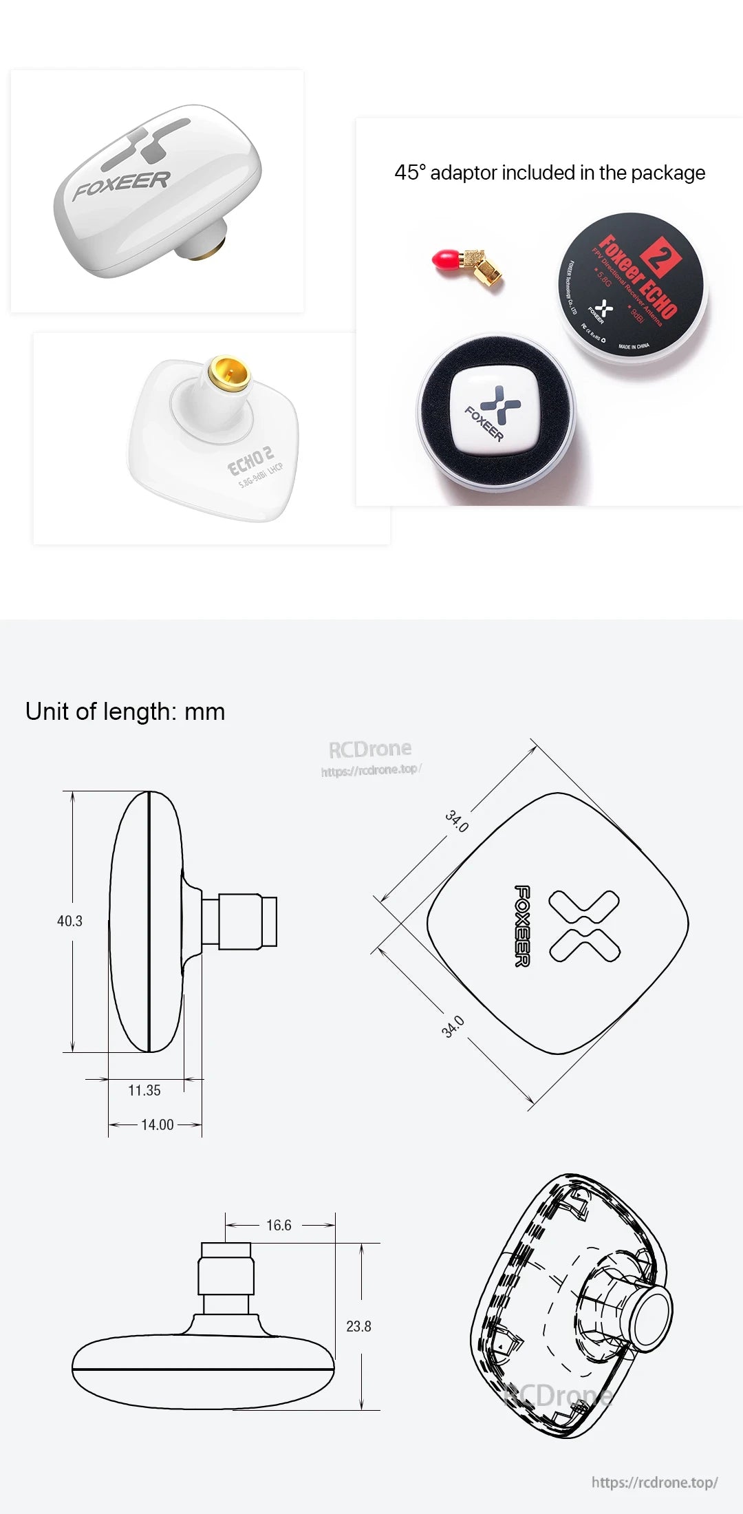 Foxeer Echo 2 5.8G 9dBi Patch Antenna
