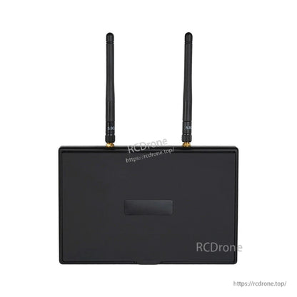 Foxeer LCD5802D 7" FPV Monitor, Back view of Foxeer LCD5802D 7-inch FPV monitor with dual 5.8GHz antennas mounted on top