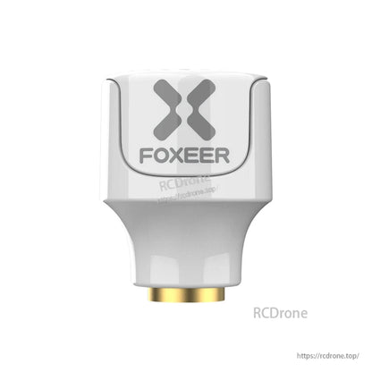 White Foxeer Lollipop 3 Stubby omni FPV antenna with compact low-profile housing and Foxeer logo