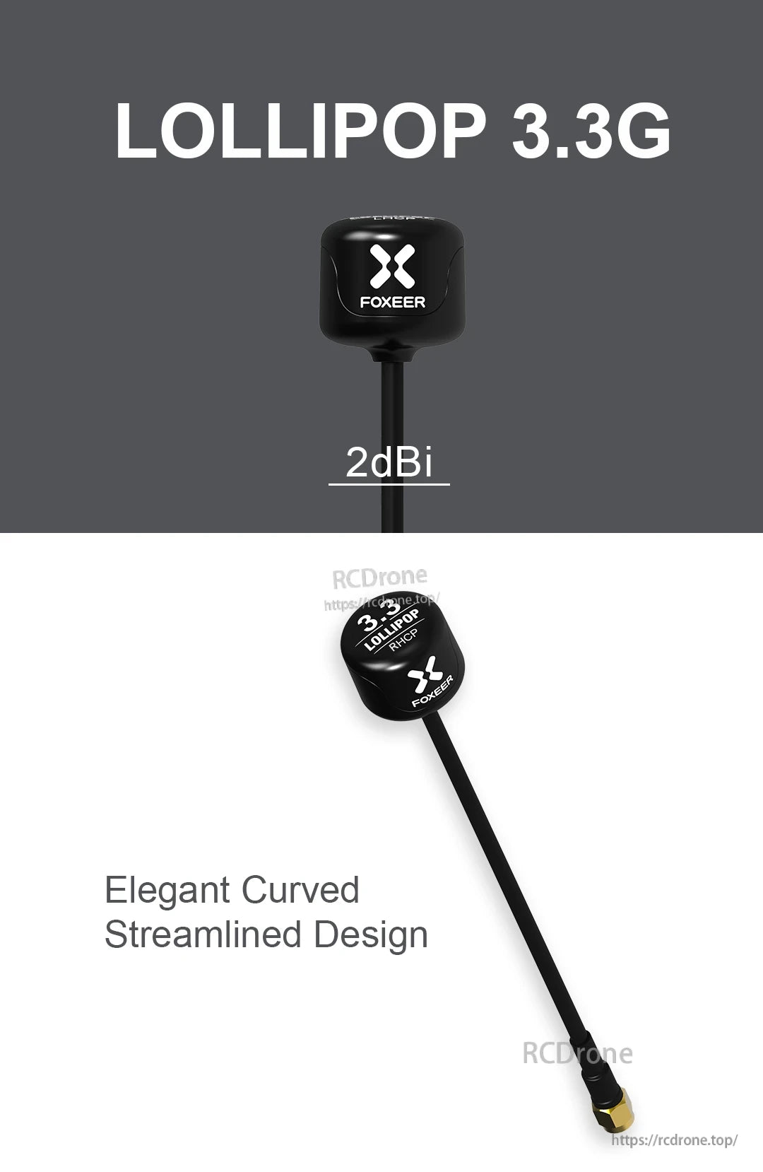 Foxeer Lollipop 3.3G 2dBi Omni Antenna