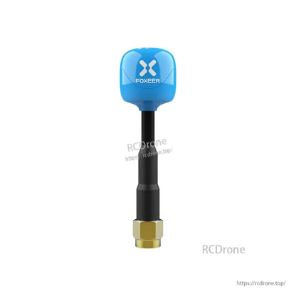 Foxeer Lollipop 4 Plus 5.8GHz FPV omni antenna with blue radome, black stem, and SMA connector
