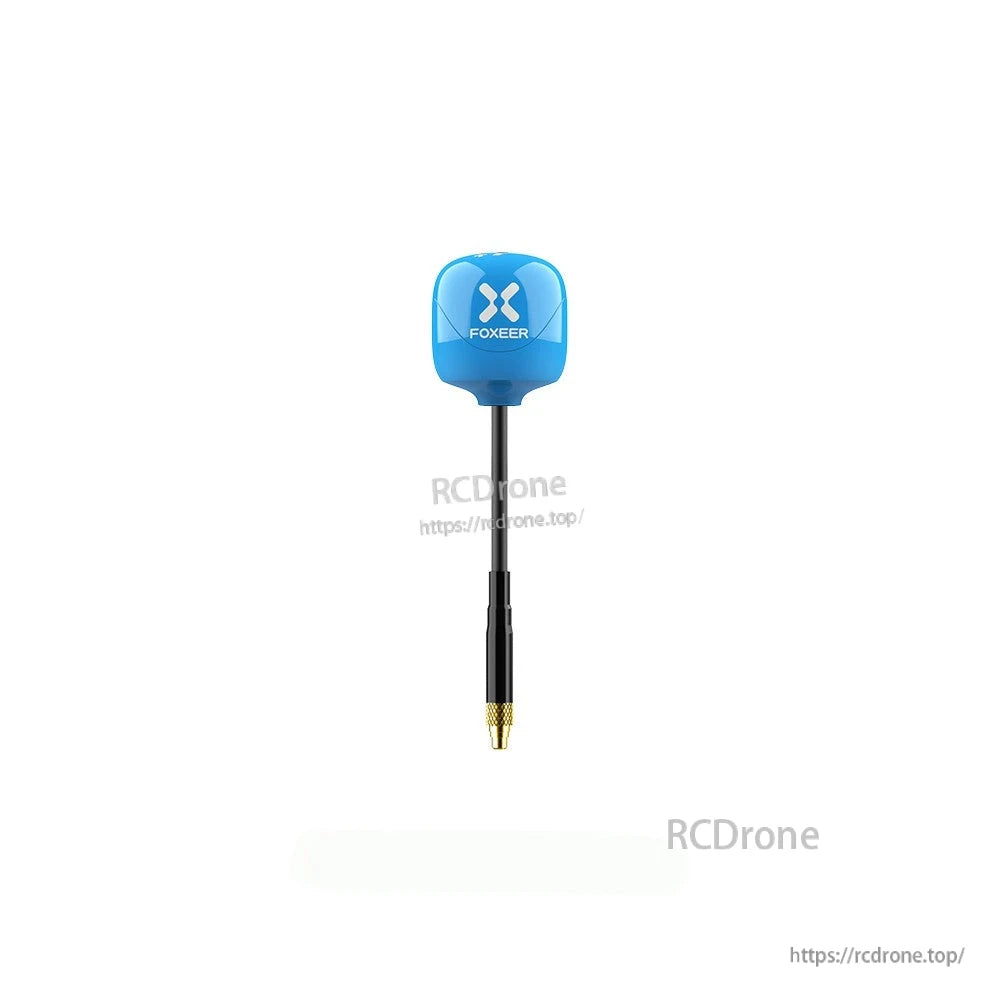 Foxeer Lollipop 4 Plus 5.8GHz FPV omni antenna with blue cap, black stem, and gold threaded connector