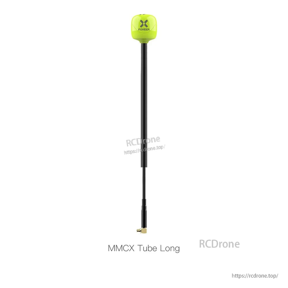 Foxeer Lollipop 4 Plus 5.8GHz FPV omni antenna with green cap, long tube, and MMCX connector
