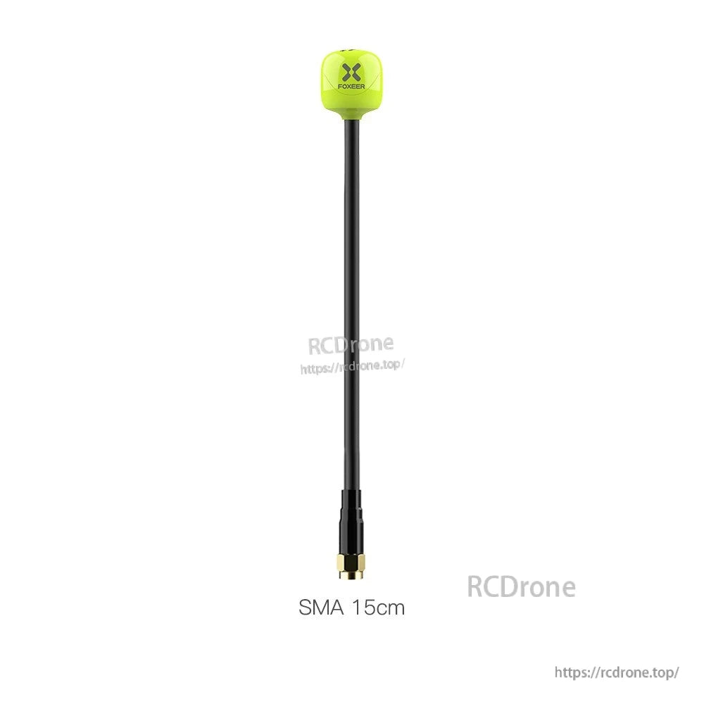 Foxeer Lollipop 4 Plus FPV omni antenna with green cap, 15cm black stem and SMA connector