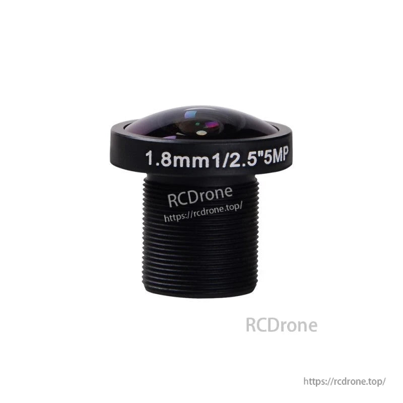 Foxeer M12 5MP 1.8mm IR Block Lens, Foxeer M12 camera lens with 1.8mm focal length, 1/2.5" 5MP marking, threaded black barrel