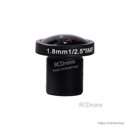 Foxeer M12 5MP 1.8mm IR Block Lens, Foxeer M12 camera lens with 1.8mm focal length, 1/2.5" 5MP marking, threaded black barrel