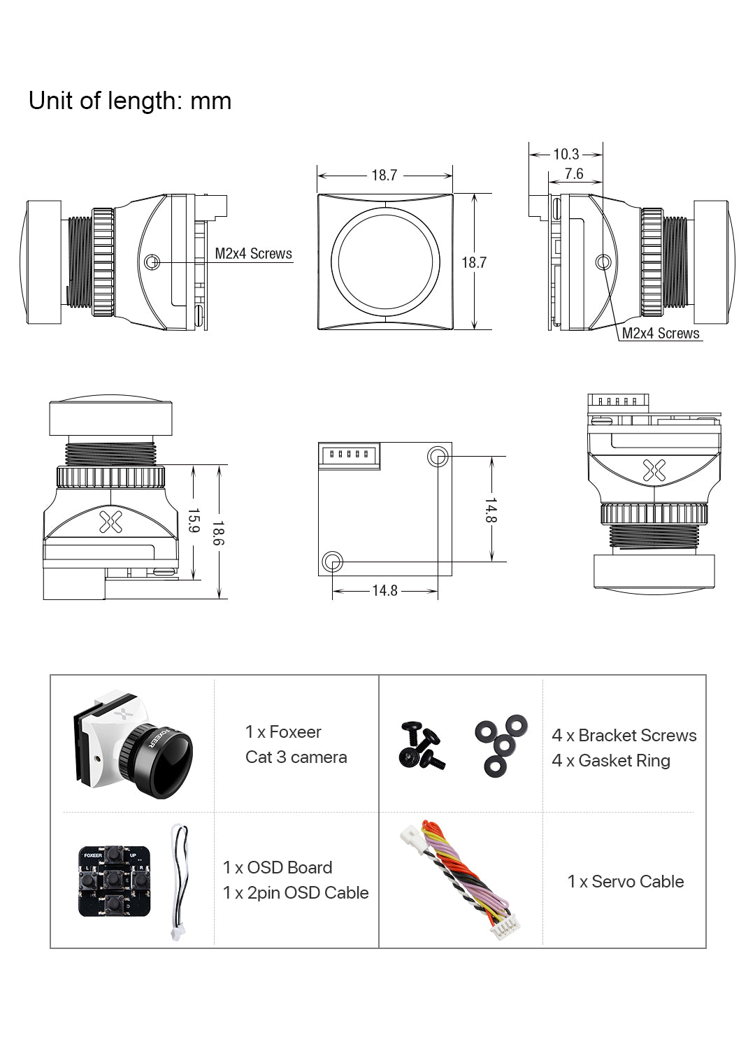 Foxeer Micro Cat 3 FPV Camera, Flexible configuration allows switching between 4:3 and 16:9 aspect ratios and PAL/NTSC TV systems for various setup options.