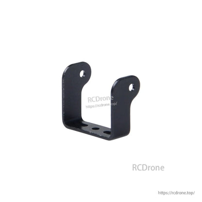 Black metal Foxeer micro FPV camera bracket mount with side screw holes and three base mounting holes