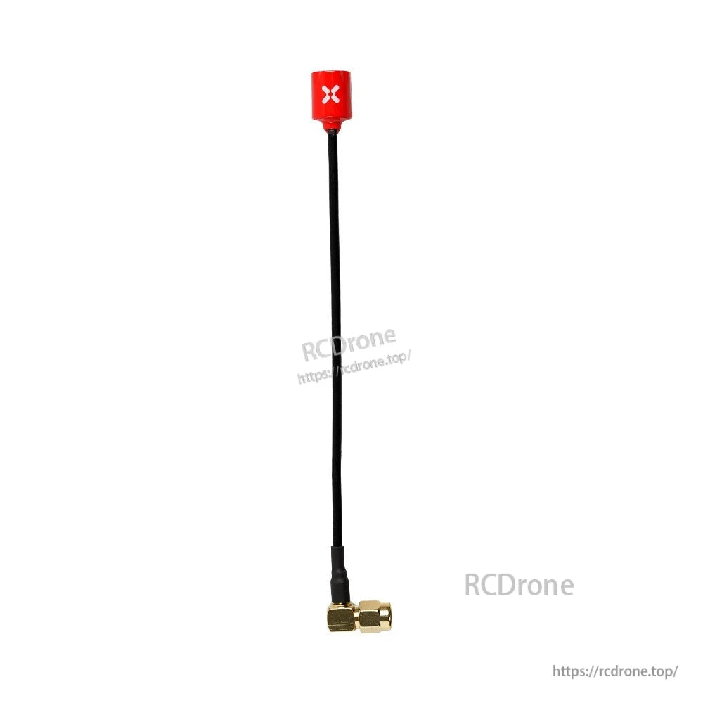 Foxeer Micro Lollipop 5.8GHz FPV RHCP omni antenna with red cap and right-angle SMA connector