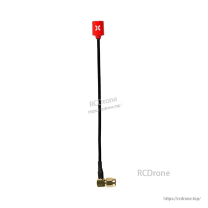 Foxeer Micro Lollipop 5.8GHz FPV RHCP omni antenna with red cap and right-angle SMA connector
