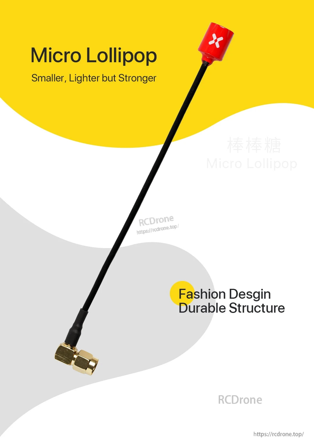 Foxeer Micro Lollipop 15cm 5.8G Omni Angle SMA RHCP Antenna for Goggles