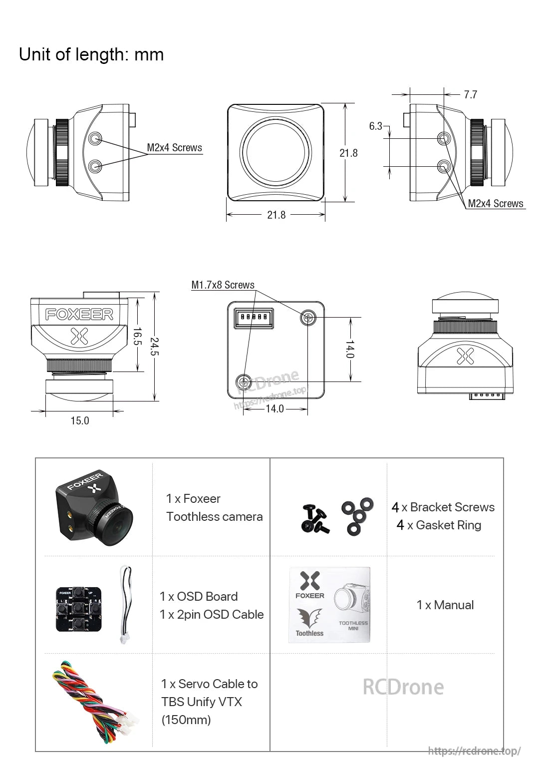 Foxeer Mini Toothless 2 1200TVL FOV Switchable Starlight FPV Camera 1/2" Sensor Super HDR
