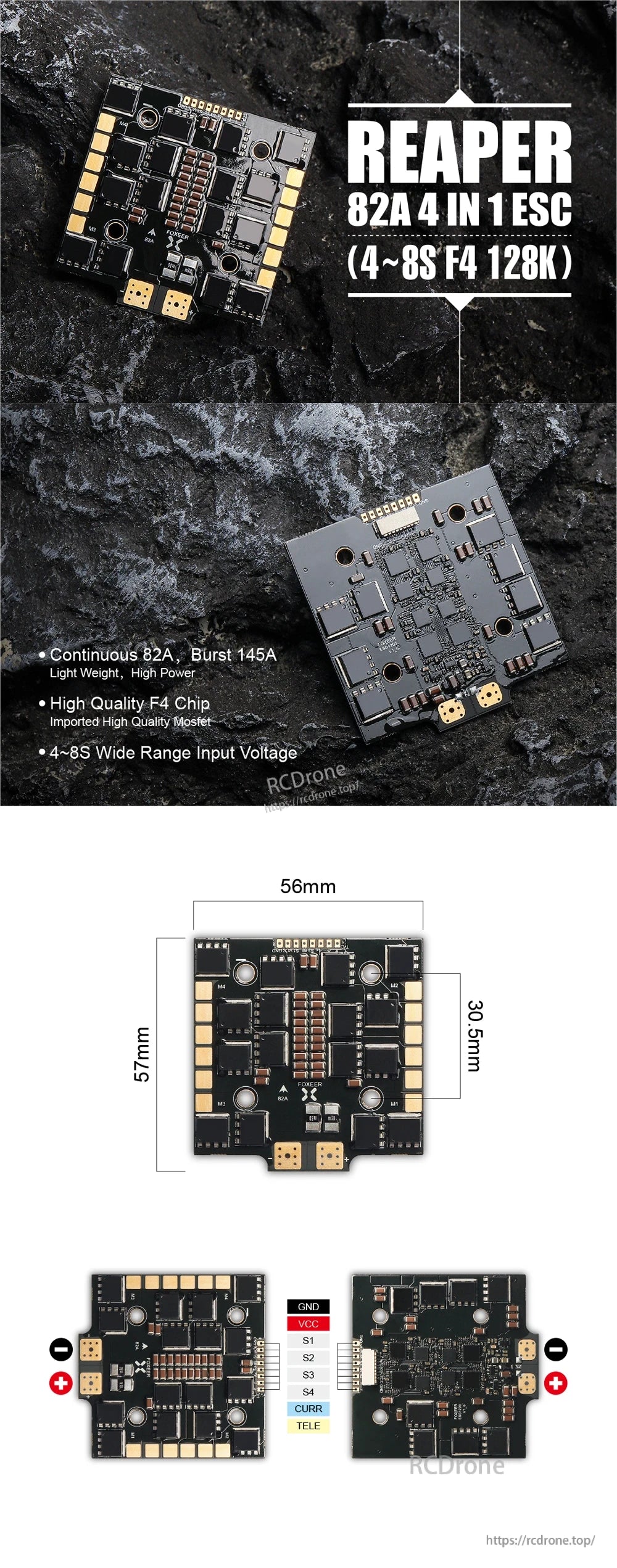 Foxeer Reaper 82A F4 128K BL32 4in1 4-8S ESC