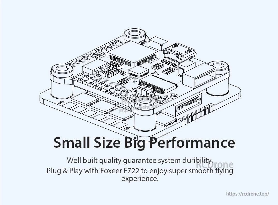 Foxeer Reaper F4 128K 65A BLHeli32 4in1 ESC, Compact, high-performance drone with durable build and easy plug-and-play setup for Foxeer F722.