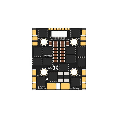 Foxeer Reaper F4 Slim Mini ESC, High-performance mini ESC for drone applications with 128K frequency, 60A current, and 9-40V voltage range.