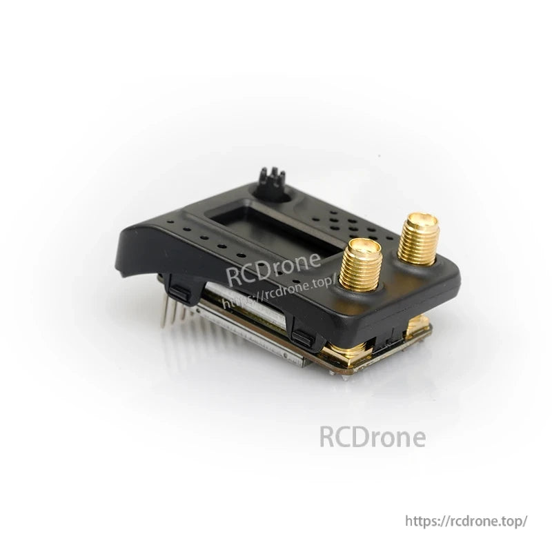 Foxeer Wildfire Lite FPV goggle receiver module with dual SMA antenna connectors in a compact black housing