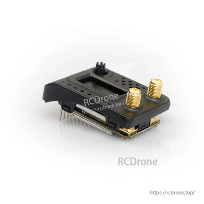 Foxeer Wildfire Lite FPV goggle receiver module with dual SMA antenna connectors in a compact black housing