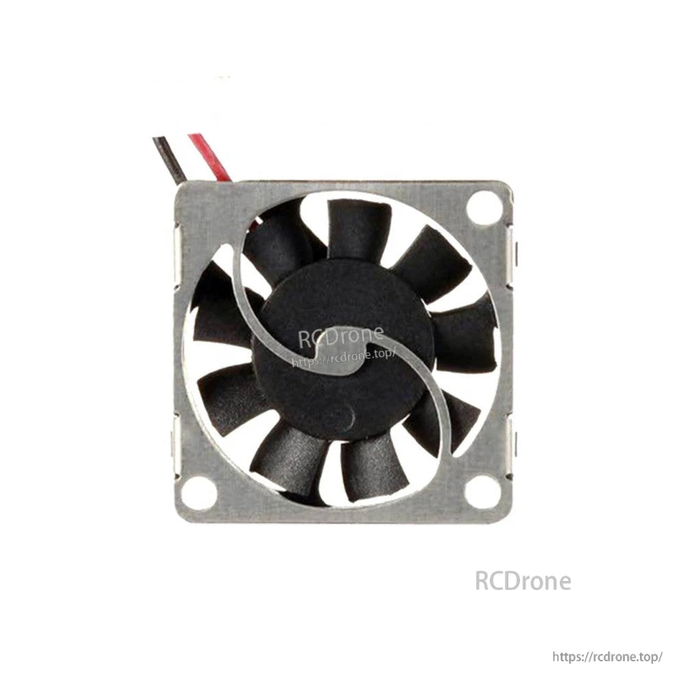 Foxeer Wildfire Receiver 1504 Fan, Foxeer Wildfire receiver 1504 cooling fan with metal frame, black blades, and red/black power wires