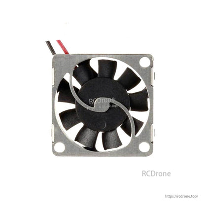Foxeer Wildfire Receiver 1504 Fan, Foxeer Wildfire receiver 1504 cooling fan with metal frame, black blades, and red/black power wires