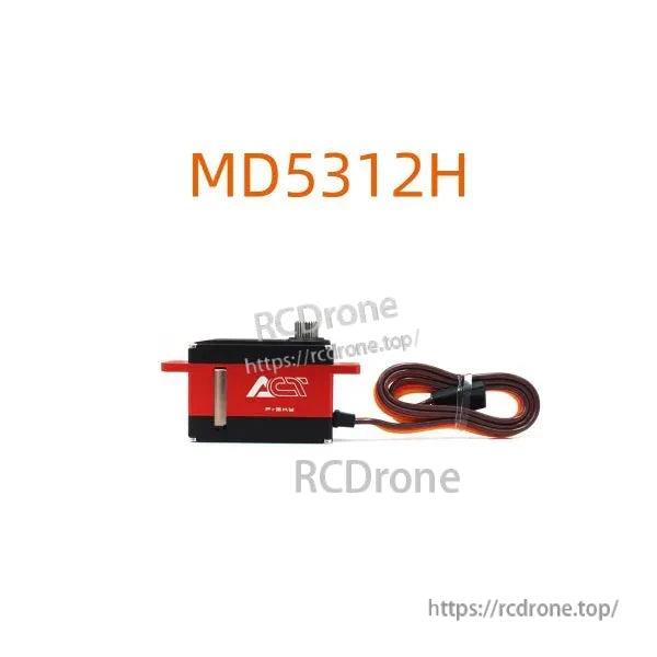 MD5312H coreless high-voltage servo shown with model text above and coiled lead on white background