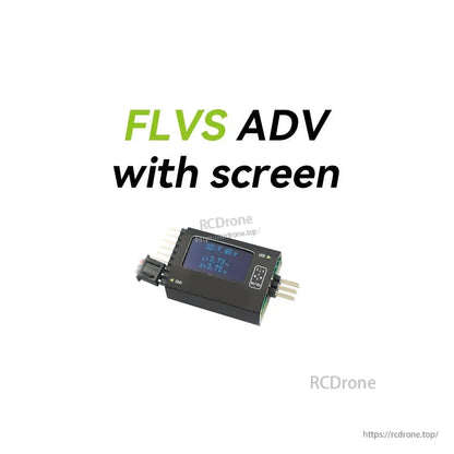 FLVS ADV with screen comparison graphic showing the module with blue display on white background