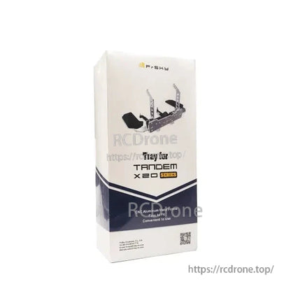 Retail box packaging for FrSky tray for Tandem X20 series, product photo on front panel