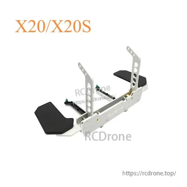 FrSky metal transmitter tray shown for Tandem X20/X20S fitment, angled view with mounting brackets