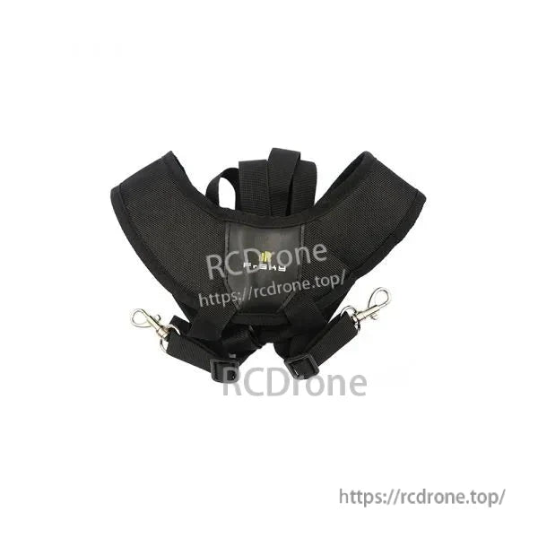 Optional shoulder strap harness with two metal clips and adjustable straps, black