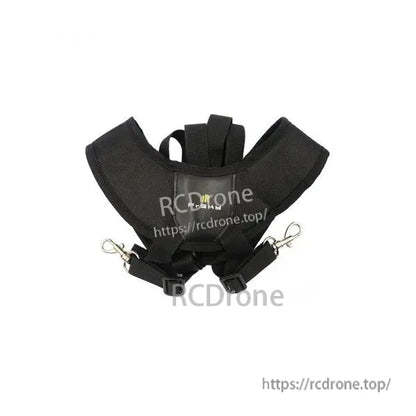 Optional shoulder strap harness with two metal clips and adjustable straps, black