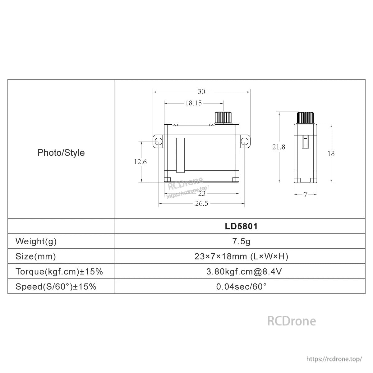 FrSky Corelss Xact 5800 Series Servos LD5801