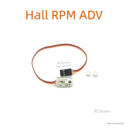 Hall RPM ADV sensor kit with 3-pin connector and two magnets, product graphic with RCDone watermark
