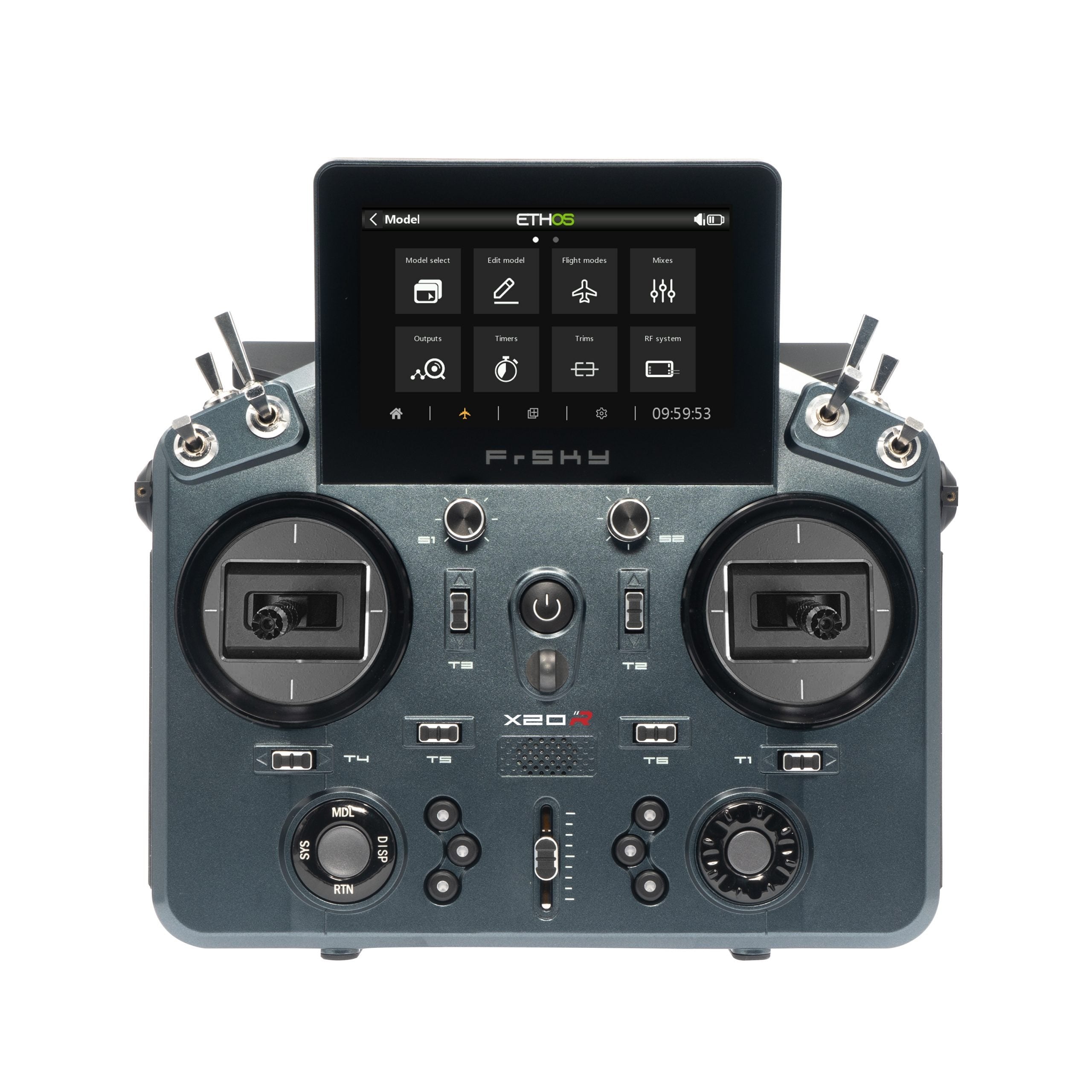 FrSky Tandem X20R Transmitter features a dual band telemetry radio with ETHOS for seamless model selection and editing.